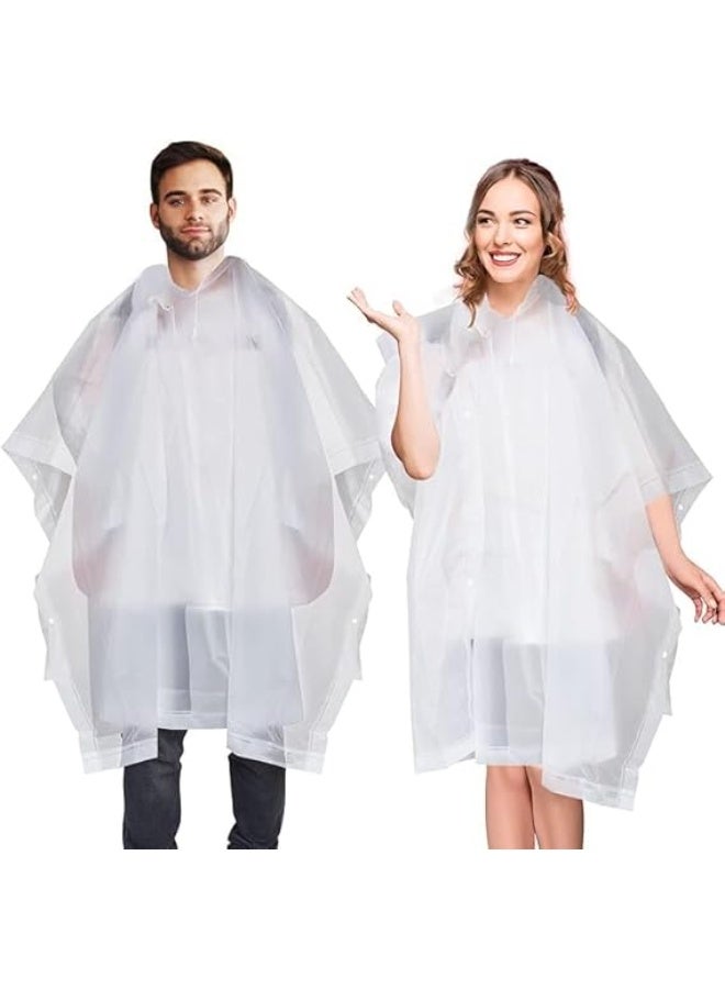 CLENEA 2 Pack Rain Poncho, Reusable Rain Ponchos, EVA Raincoat Rain Ponchos with Hood Reusable Rain Coat Jacket - Image 1